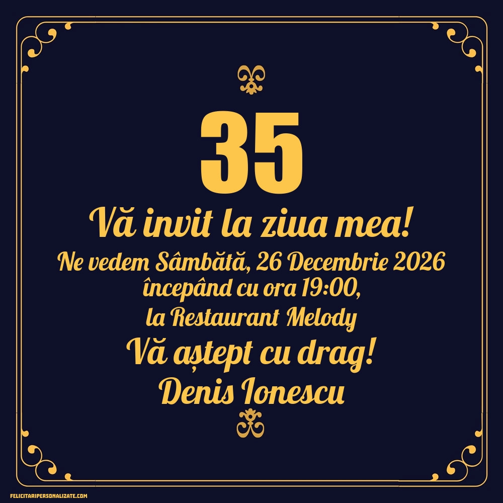 Invitație pentru 35 ani