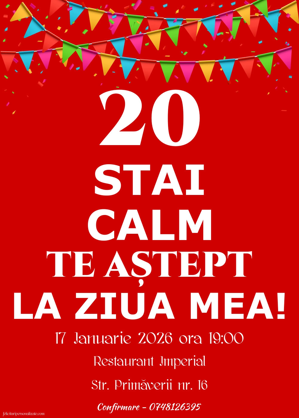 Exemplu completat: Invitație amuzantă