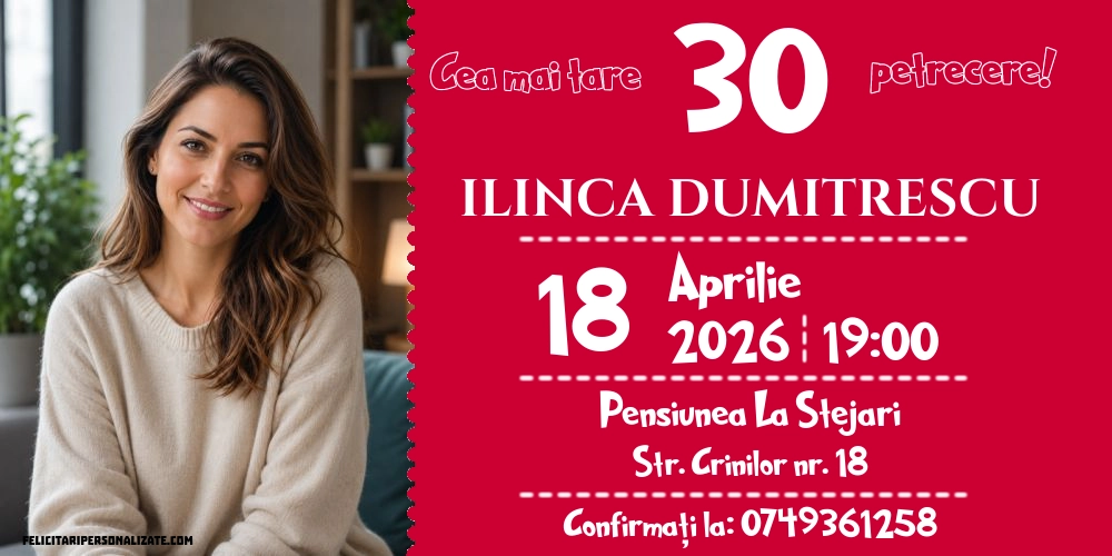 Exemplu completat: Invitație pentru femei