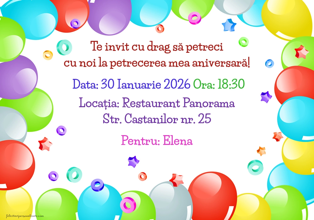 Invitație pentru adolescenți