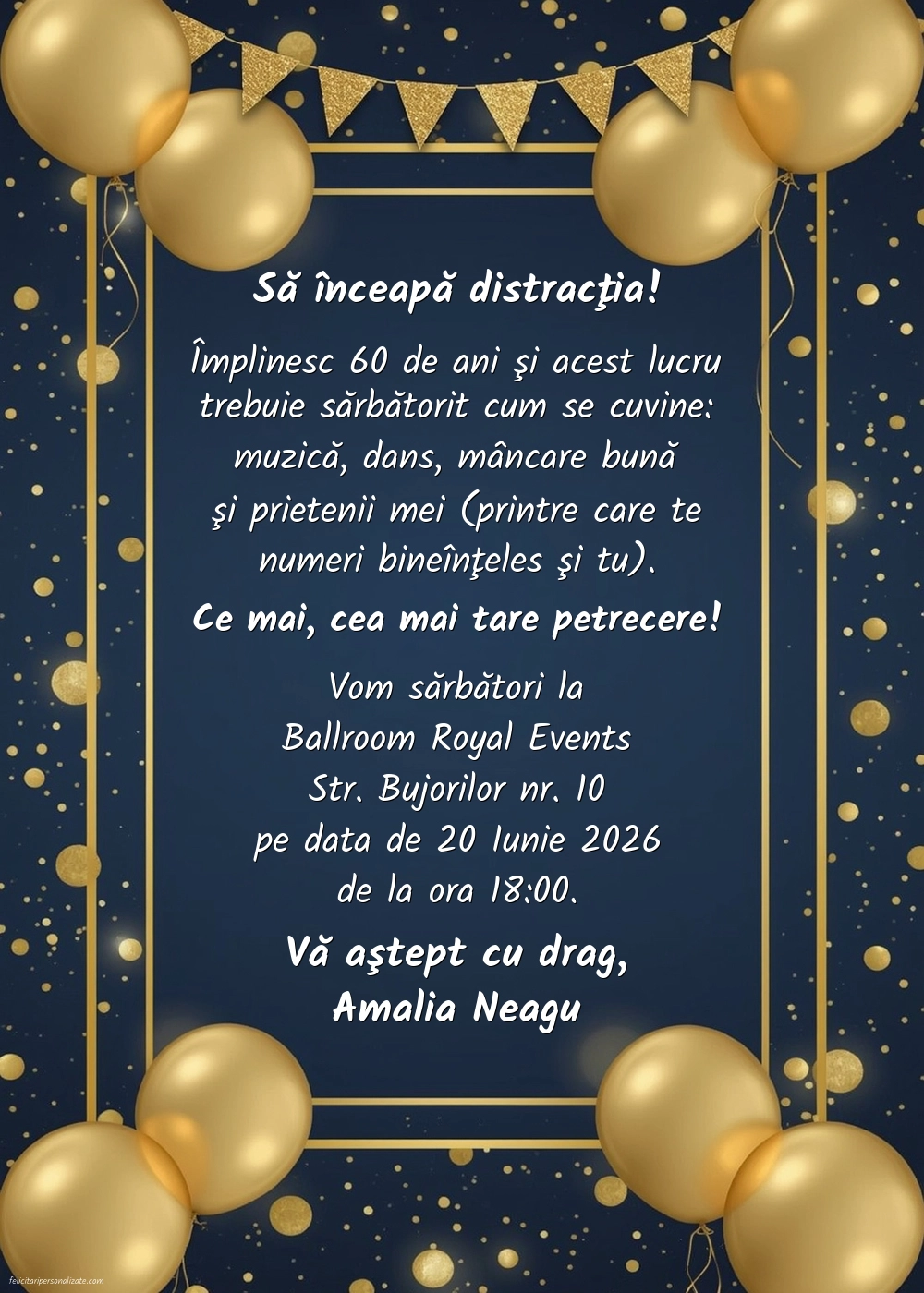 Exemplu completat: Invitație elegantă