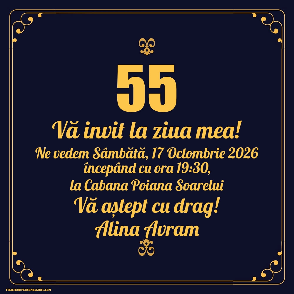 Invitație pentru 55 ani