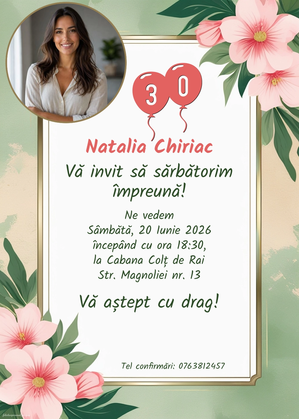 Invitație cu flori