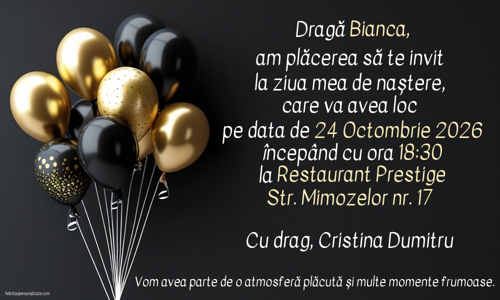 Exemplu completat: Invitație elegantă
