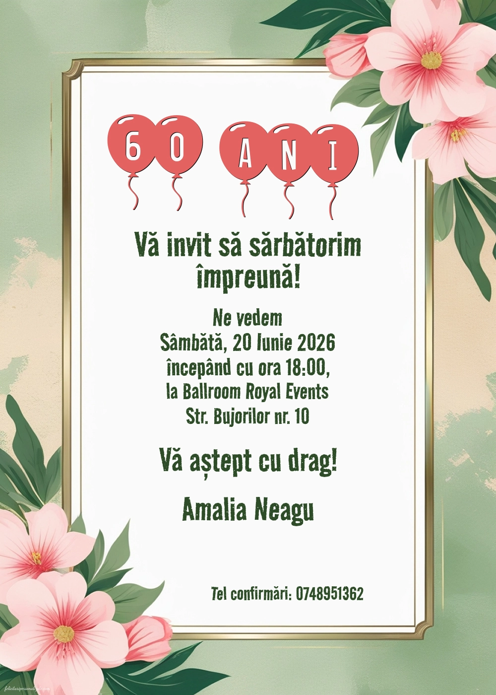Exemplu completat: Invitație elegantă