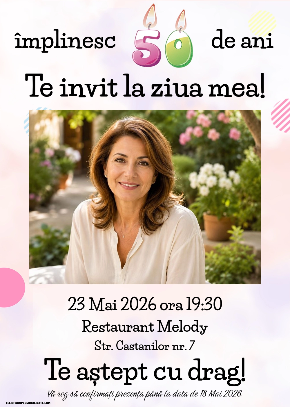Invitație pentru 50 ani