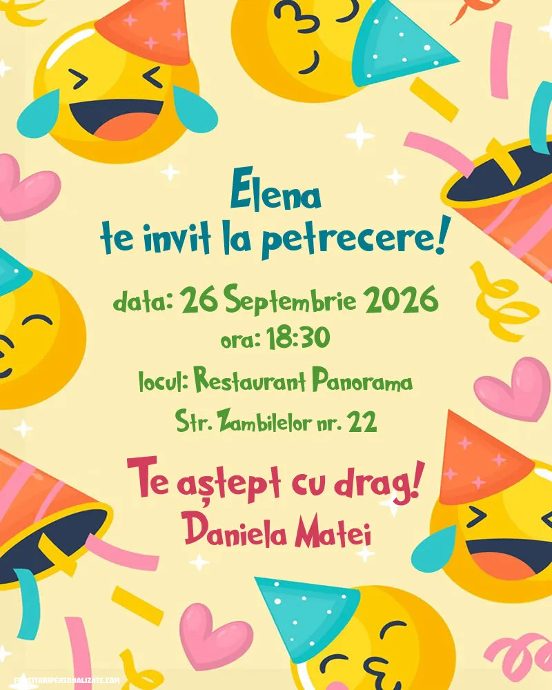 Invitație cu emoticoane