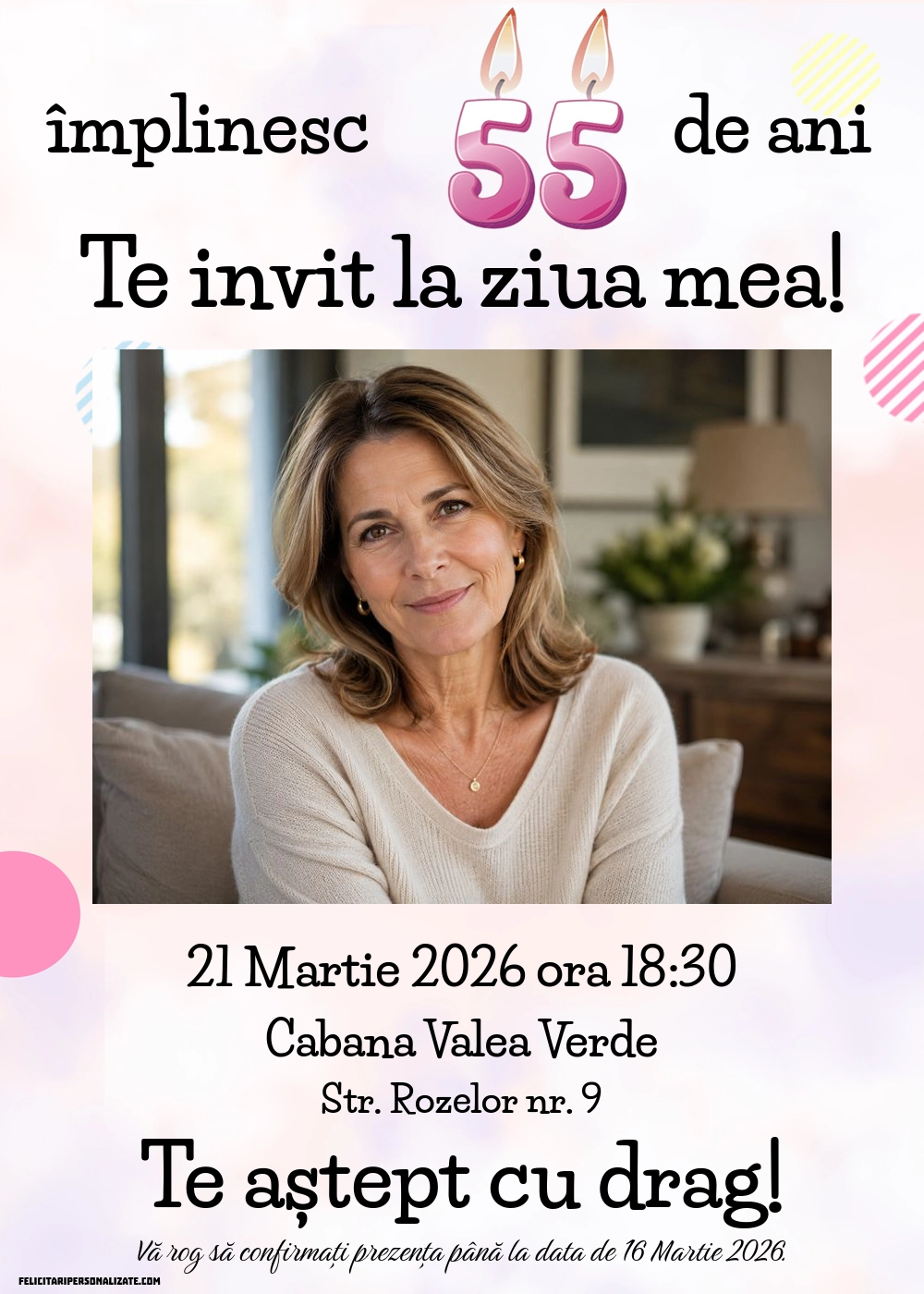 Invitație pentru 55 ani