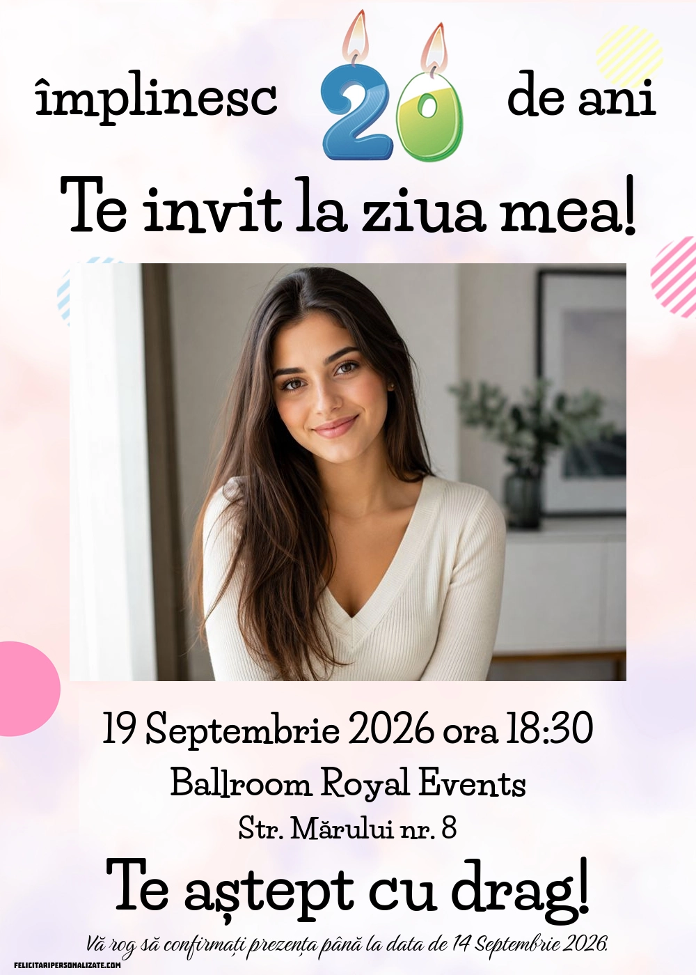 Invitație pentru 20 ani