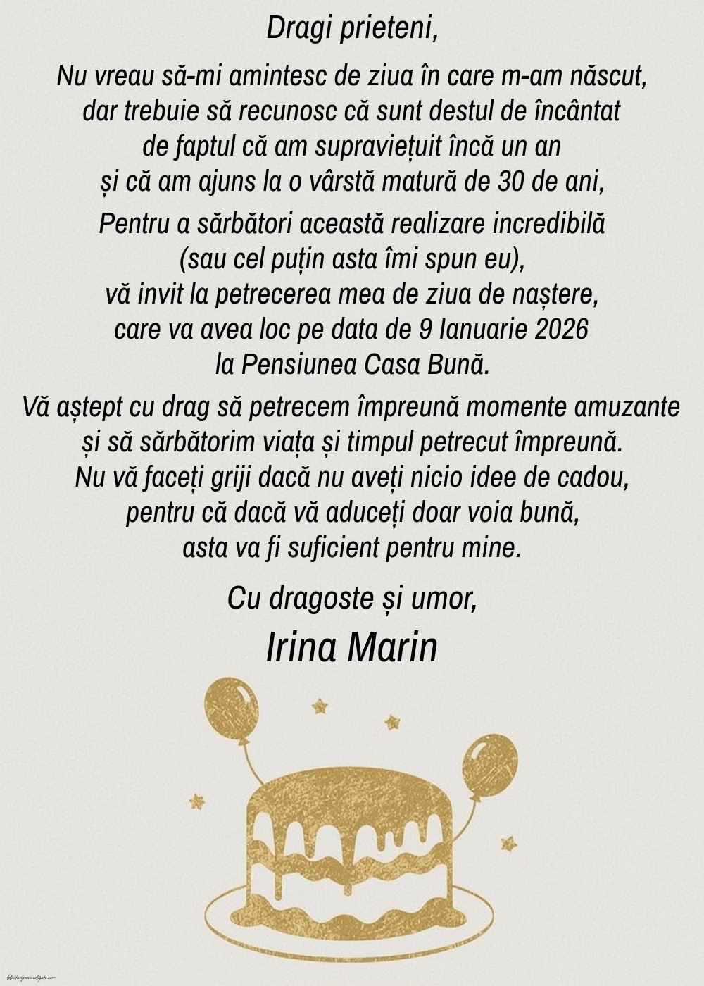 Invitație amuzantă