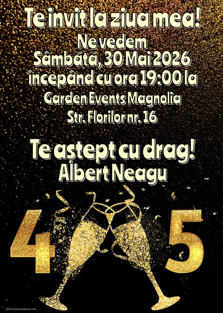 Invitație pentru 45 ani