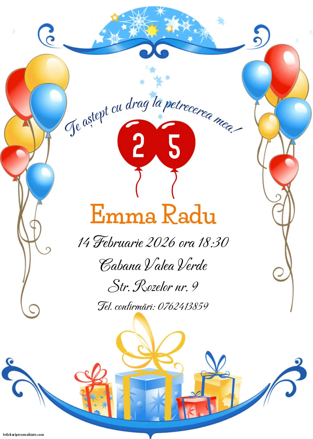 Invitație pentru 25 ani