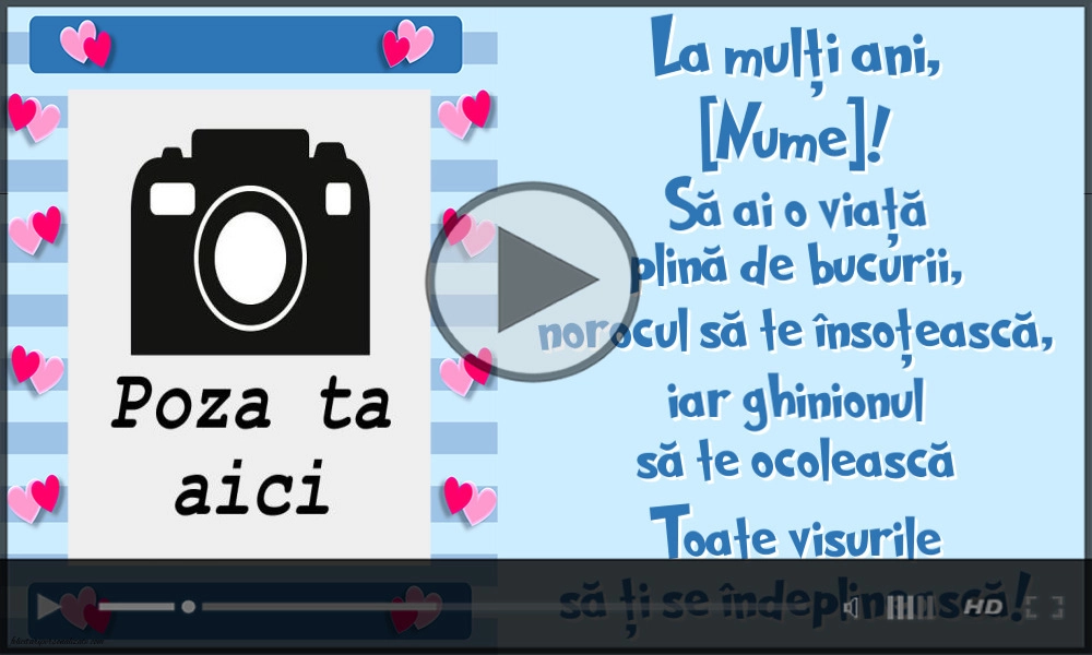 Felicitare muzicală cu ramă foto și mesaj pentru băieți | Felicitari muzicale pentru copii