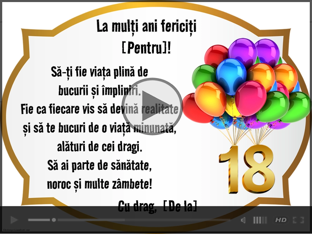 Felicitare muzicală de la mulți ani cu ocazia majoratului | Felicitari muzicale de majorat