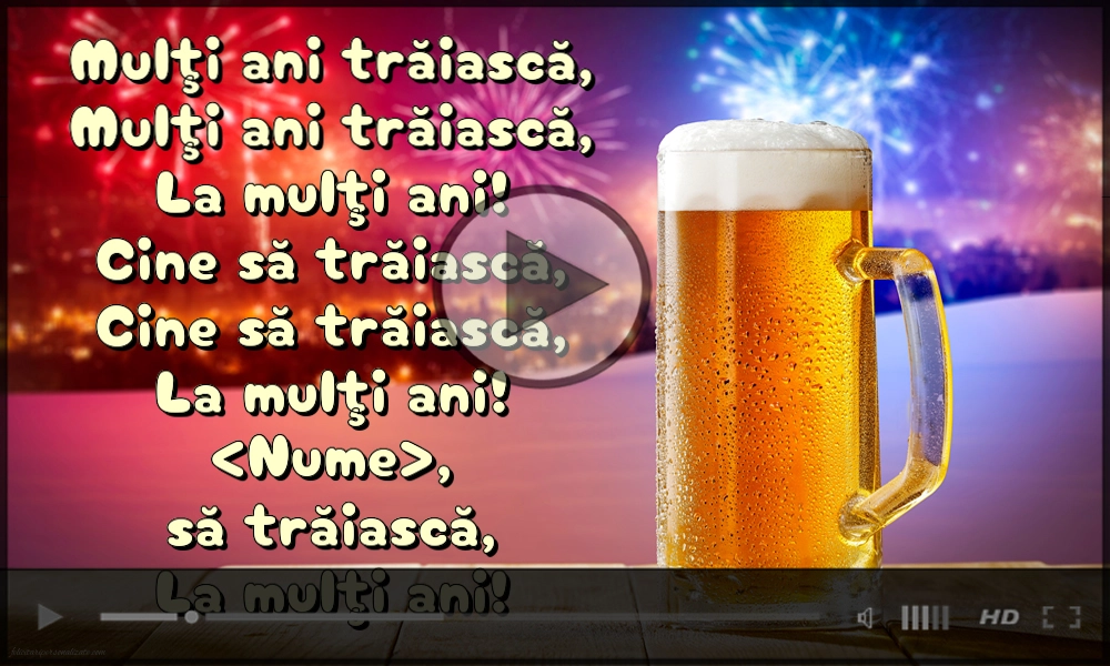 Mulţi ani trăiască pentru bărbați cu bere și artificii | Felicitari muzicale de zi de nastere