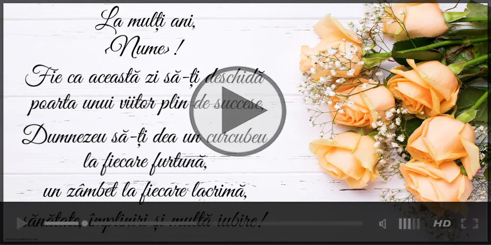 Felicitare muzicală pentru femei cu trandafiri pe fundal de lemn vintage | Felicitari muzicale de zi de nastere