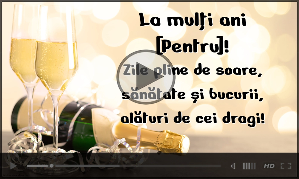 Urare video muzicală cu șampanie: La mulți ani... Zile pline de soare, sănătate și bucurii, alături de cei dragi! | Felicitari muzicale de zi de nastere
