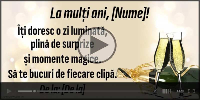 Urare muzicală cu șampanie pentru bărbați: La mulți ani! | Felicitari muzicale de zi de nastere